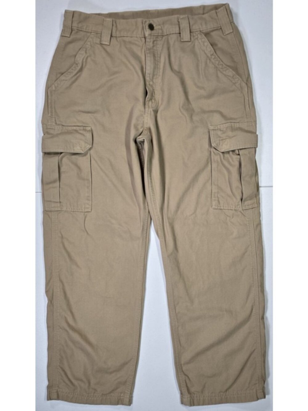 Carhartt Cotton Khaki Cargo Pants Outdoor Work Hiking Camping Men's Size 34x30
